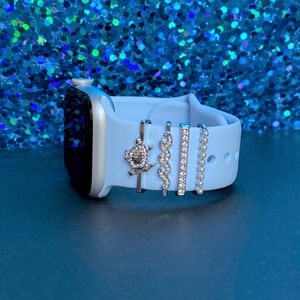 Silver Turtle Stackable Watch Band Charms for Apple Watch, Fitbit, Watch Sports Band Charms, Apple Watch Accessories, Apple Watch Jewelry