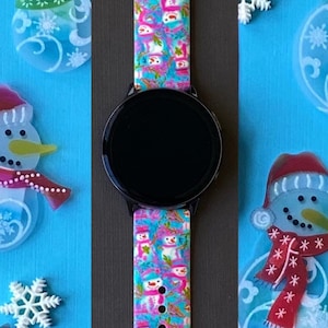 Winter Snowman Samsung Galaxy Watch Band 20mm Christmas Watchband Replacement