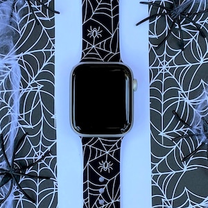 Spider Web Watch Band 38mm 40mm 41mm 42mm 44mm 45mm S/M M/L Series 1,2,3,4,5,6,7,8,9 Silicone Halloween Watchband Replacement