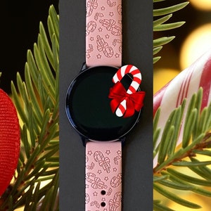 Candy Cane Christmas Samsung Galaxy Watch Band 20mm Watchband Replacement