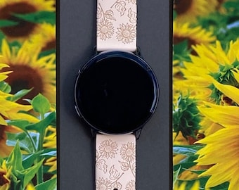 Sunflower Samsung Galaxy Watch Band 20mm Flower Floral Cute Watchband Replacement