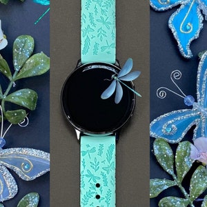 Dragonfly and Butterflies Samsung Galaxy Watch Band 20mm Cute Animal Spring Watchband Replacement