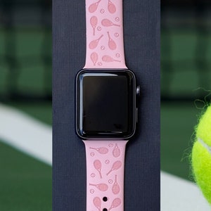 Tennis Watch Band 38mm 40mm 41mm 42mm 44mm 45mm S/M M/L Series 1,2,3,4,5,6,7,8,9 Engraved Sport Watchband Replacement