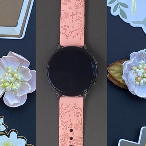 Faith Floral Samsung Galaxy Watch Band 20mm Religion Christian Bible Verse Watchband Replacement
