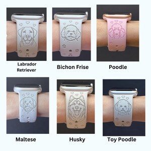 Dog Breed Fitbit Versa 3,4/Fitbit Versa Sense S/L Silicone Engraved Dog Lover Watchband Replacement afbeelding 2