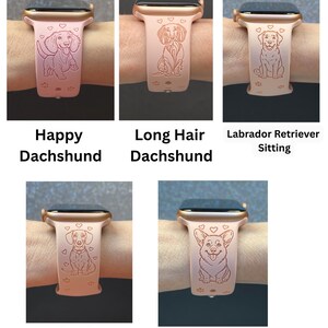 Dog Breed Fitbit Versa 3,4/Fitbit Versa Sense S/L Silicone Engraved Dog Lover Watchband Replacement afbeelding 9