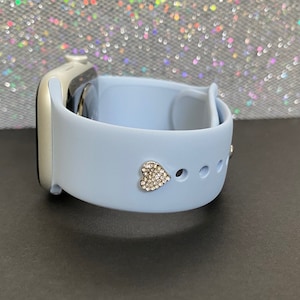Heart Stud Watch Band Charm for Apple Watch, Fitbit, Watch Sports Band Charms, Apple Watch Accessories, Apple Watch Jewelry, Charms