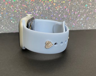 Heart Stud Watch Band Charm for Apple Watch, Fitbit, Watch Sports Band Charms, Apple Watch Accessories, Apple Watch Jewelry, Charms