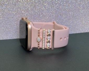 Rose Gold Stackable Watch Band Charms for Apple Watch, Fitbit, Watch Sports Band Charms, Apple Watch Accessories, Apple Watch Jewelry