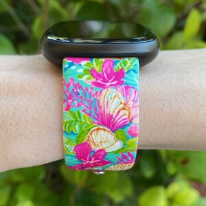 Seashell Fitbit Versa 1/Versa 2/Versa Lite S/L Silicone Engraved Cute Beach Ocean Summer Watchband Replacement bild 3