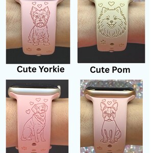 Dog Breed Fitbit Versa 3,4/Fitbit Versa Sense S/L Silicone Engraved Dog Lover Watchband Replacement afbeelding 8