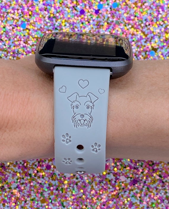 Schnauzer Dog Fitbit Versa versa 2 versa Lite S L Silicone Engraved Cute Puppy Animal Watchband Replacement Etsy Australia