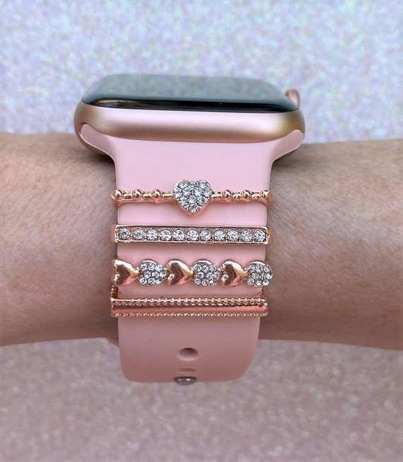 Rose Gold Stackable Watch Band Charms for Apple Watch 
