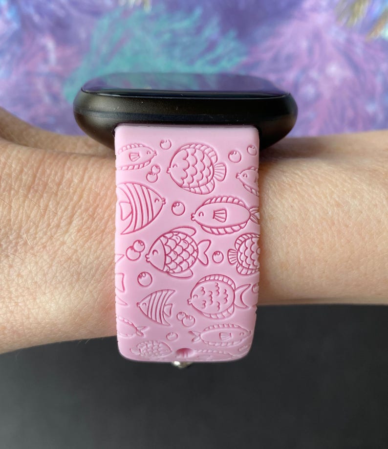 Tropical Fish Fitbit Versa 3,4/Fitbit Versa Sense S/L Silicone Engraved Cute Summer Beach Watchband Replacement bild 2