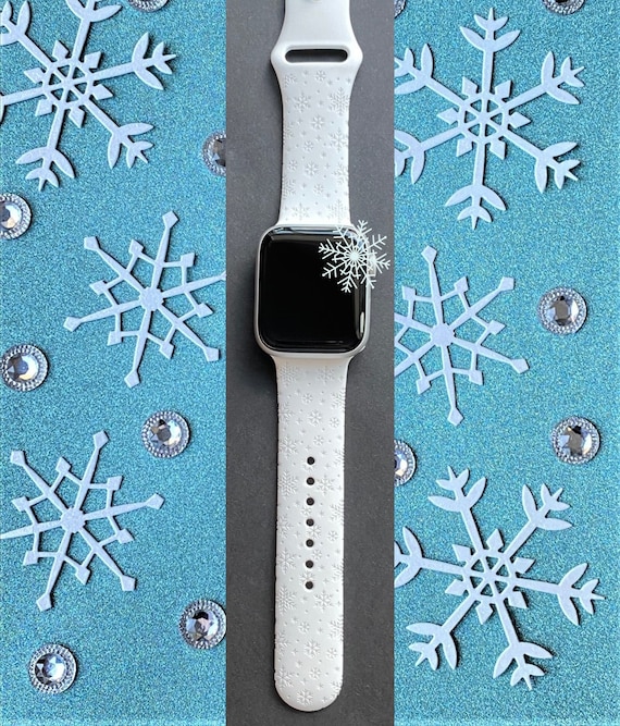 White Snowflake Watch Band 38mm 40mm 41mm 42mm 44mm 45mm S/M - Etsy