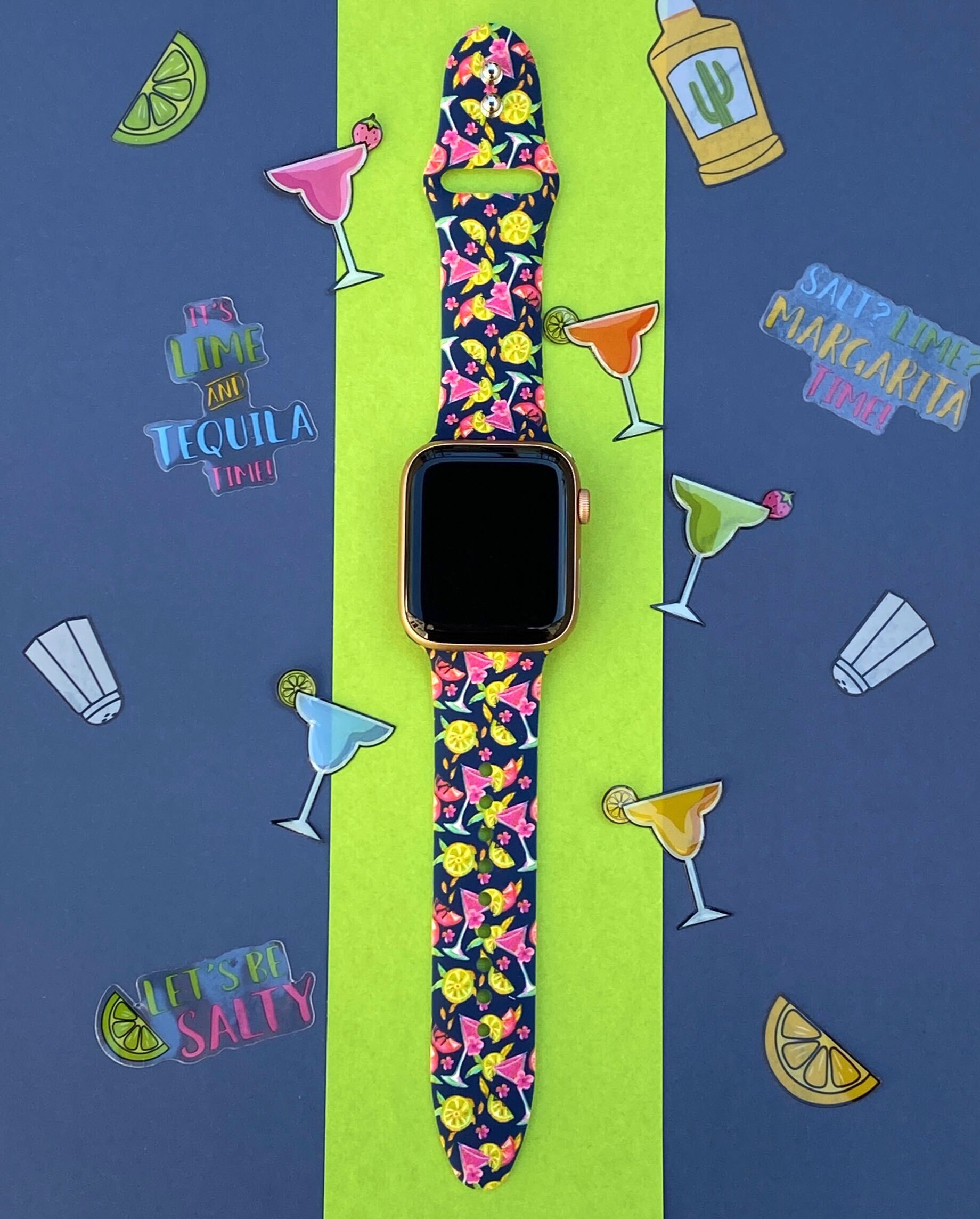 Colorful Silicone Apple Watch Band Lot - 9 Vibrant Straps UVibe Color Changing Silicone Apple Watch Band – Fancy Bands main image 2