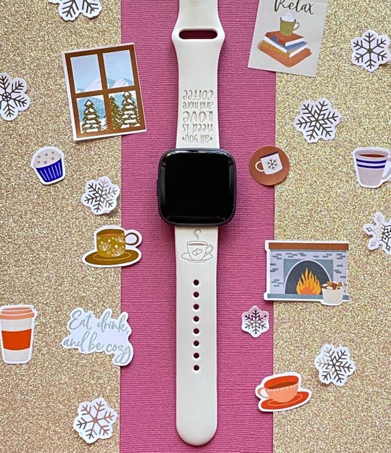 Buy Coffee Lover Fitbit Versa versa 2 versa Lite S L Silicone Engraved Cute Fall Summer Spring Watchband Replacement Online in India Etsy