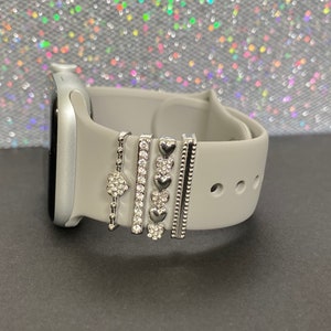 Silver Stackable Watch Band Charms for Apple Watch, Fitbit, Watch Sports Band Charms, Apple Watch Accessories, Apple Watch Jewelry