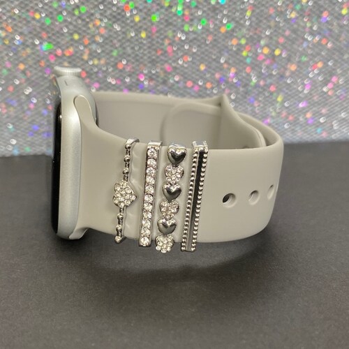 NEW Rhinestone Apple Watch Band Charms Amazon.com: Greaciary watch charms with Decorative ring  main image 4