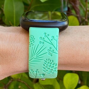 Remplacement du bracelet de montre Fitbit Versa 3, Fitbit Versa 4/Fitbit Versa Sense S/L gravé en silicone pour arbre de Noël d'hiver image 3