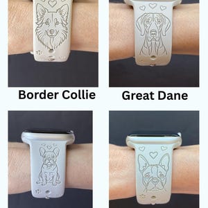 Dog Breed Fitbit Versa 3,4/Fitbit Versa Sense S/L Silicone Engraved Dog Lover Watchband Replacement afbeelding 7