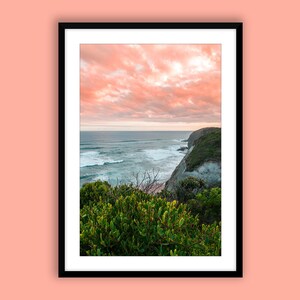 Ocean view photo print, Great Ocean Road, Melbourne, Victoria | Vertical landscape photo | Photo of a sunset |