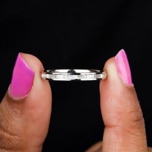 1 Ctw Baguette Moissanite Full Eternity Channel Set Passende Band für Brautring, Ost-West-Baguette Cut Moissanite Wedding Band