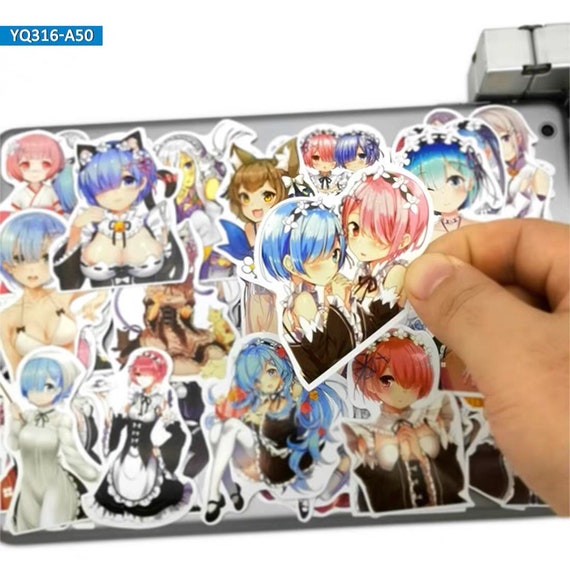 Paper Death or kiss Japanese anime stickers Rem and Ram stickers 50Pc ...