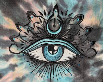 Tie Dye Crop Frannel Eye Design