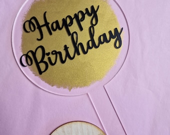 Personalized Acrylic Cake Topper: Hand-Painted Party Decor
