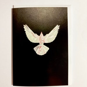 Tarjeta - Paz - tarjeta de felicitación con paloma de papel