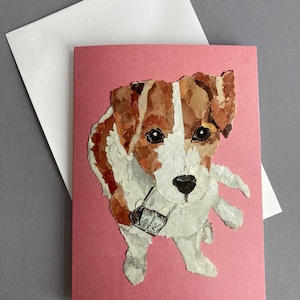 Cartão em branco com design de colagem de Jack Russell