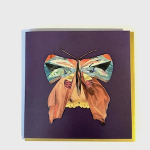 Card - Carte de voeux design collage papillon nuit