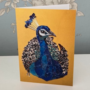 Paper Peacock greeting card