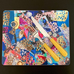 Placemats/table mats - Blue Bird collage design
