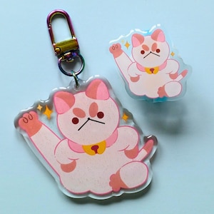 Bee Puppycat Charm - Bag charm keyring decoration pin badge #b