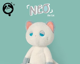 Neo the Cat | Doozie Drowsy, cute plushie, plush toy, unique design, stuffed animals, sleeping buddy, gift