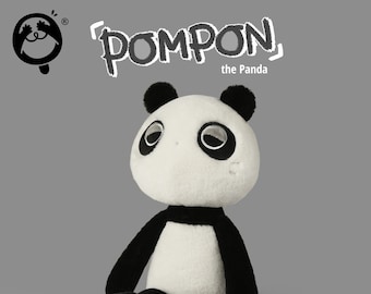 Pompon the Panda | Doozie Drowsy, cute plushie, plush toy, unique design, stuffed animals, sleeping buddy, gift