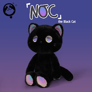 Noc die schwarze Katze | Doozie Drowsy, süßes Plüschtier, Unikat, Kuscheltier, Kuscheltier, Geschenk