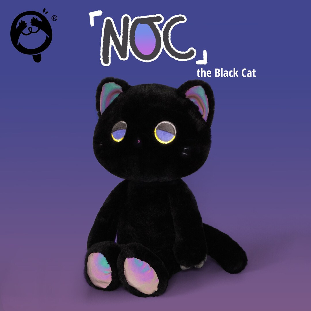 Noc the Black Cat Doozie Drowsy, Cute Plushie, Plush Toy, Unique Design