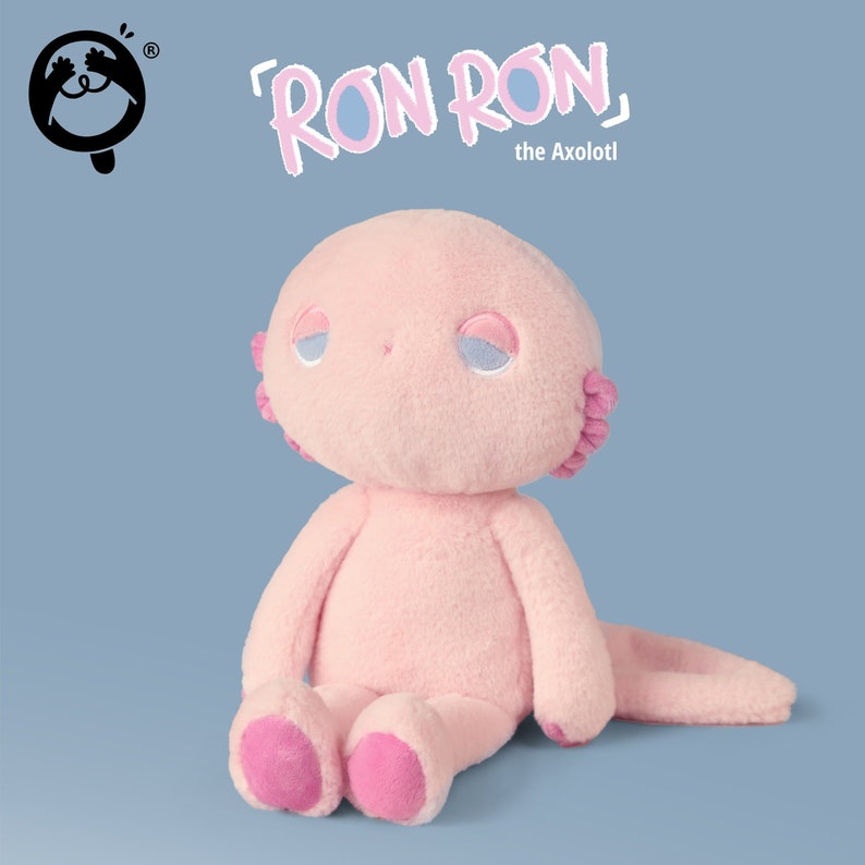 RonRon the Axolotl | Doozie Drowsy, cute plushie, plush toy, unique design, stuffed animals, sleeping buddy, gift 