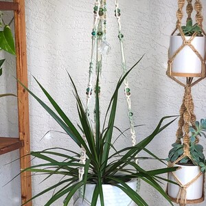 Sage Green and White Sun Catcher Macrame Plant Hanger