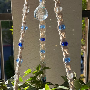 Blue Moon Crystal Macrame Plant Hanger