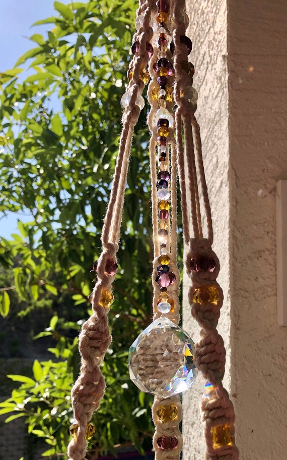 Home & Living Indoor Planters Extra Large Crystal SunCatcher Macrame