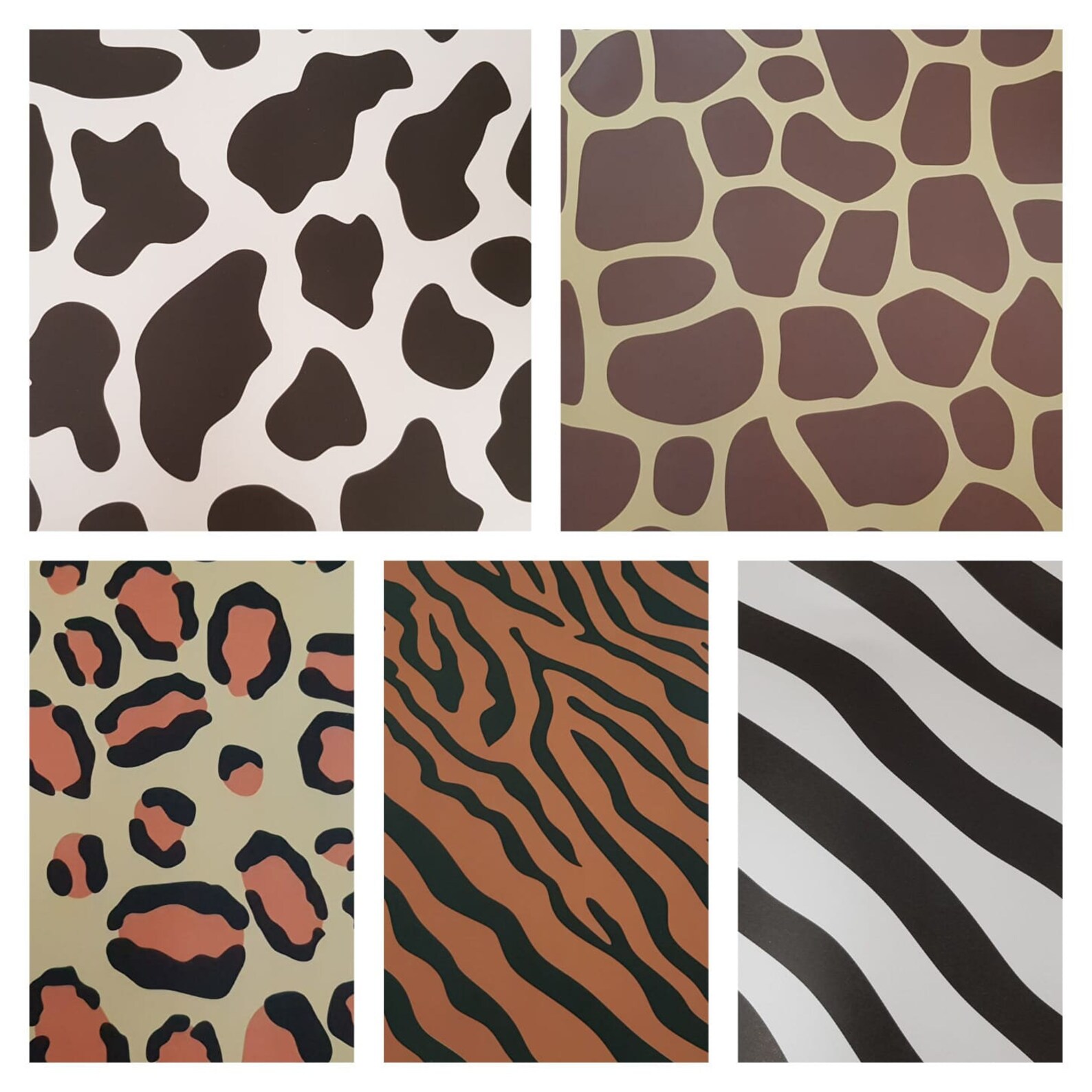 10 Sheets of Animal Print Wrapping Paper with 5 Gift Tags Etsy