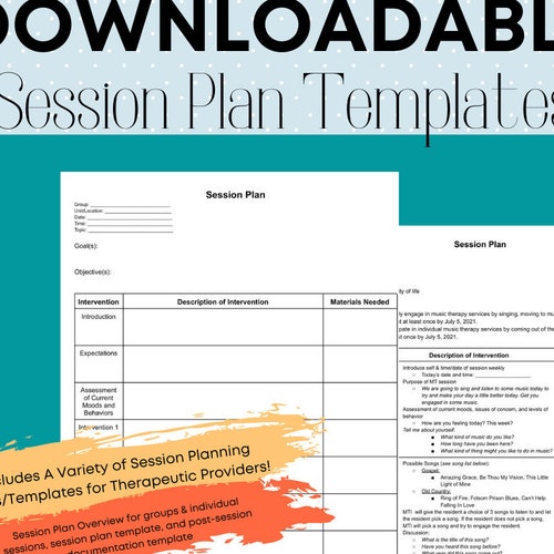 Session Plan Session Plan Overview and Post-session - Etsy Canada