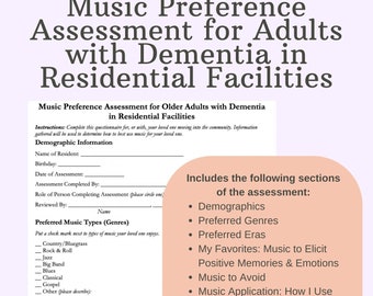 Music Preference Assessment for Older Adults with Dementia & Related Conditions in Residential Settings