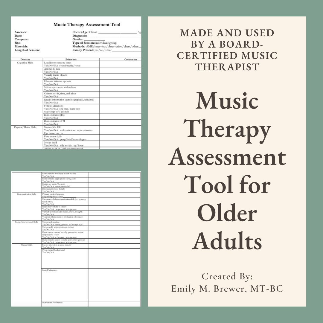 Music Therapy Assessment Tool for Older Adults Etsy Australia