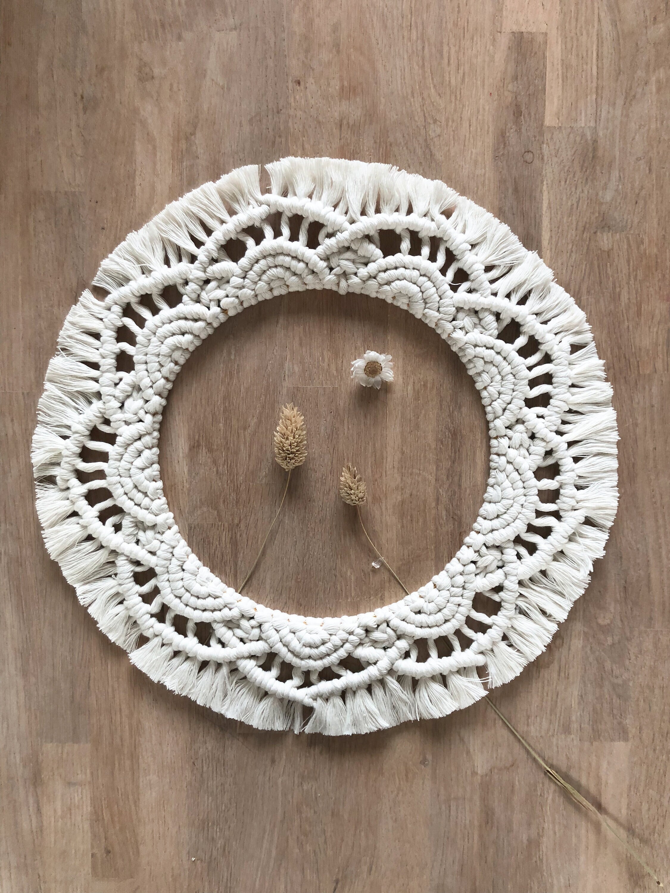 Couronne Murale Bohème, Macrame Crown, Décoration Diy Tendance Bohème
