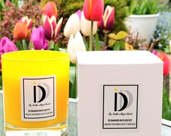 30cl yellow glass soy scented candle